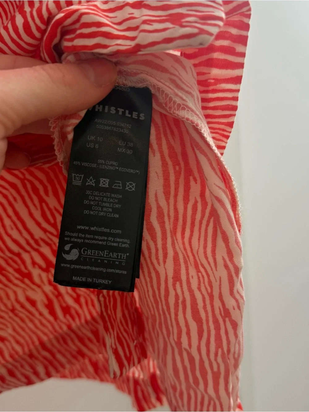Whistles Red Rosalie Woodland Animal Button Down Shirt Dress Sz 6 Summer Travel - Picture 10 of 14